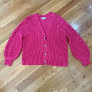 Pink Button-Up Women's Sweater